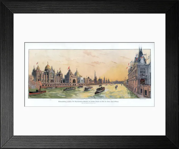 Framed Print : Quai d?Orsay, Paris World Exposition, 1889, (1900) Framed Print : Quai d?Orsay, Paris World Exposition, 1889, (1900)