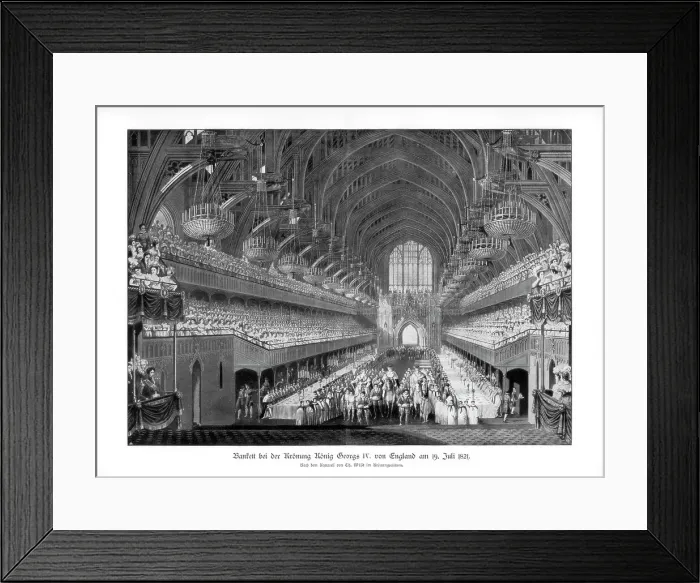 Framed Print : The coronation banquet of George IV at Westminster Hall, London, 19 July 1821 (1900) Framed Print : The coronation banquet of George IV at Westminster Hall, London, 19 July 1821 (1900)