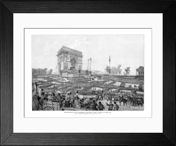 Framed Print : The Arc de Triomphe, Place de l Etoile, Paris, 20 April 1848. Artist: Lipperheide Framed Print : The Arc de Triomphe, Place de l Etoile, Paris, 20 April 1848. Artist: Lipperheide