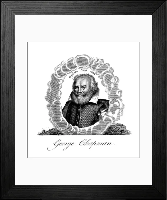 Framed Print : George Chapman, English dramatist, translator, poet and classical scholar, (19th century)