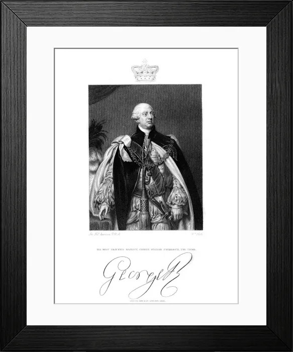 Framed Print : George III, King of Great Britain and Ireland, 19th century. Artist: W Holl Framed Print : George III, King of Great Britain and Ireland, 19th century. Artist: W Holl