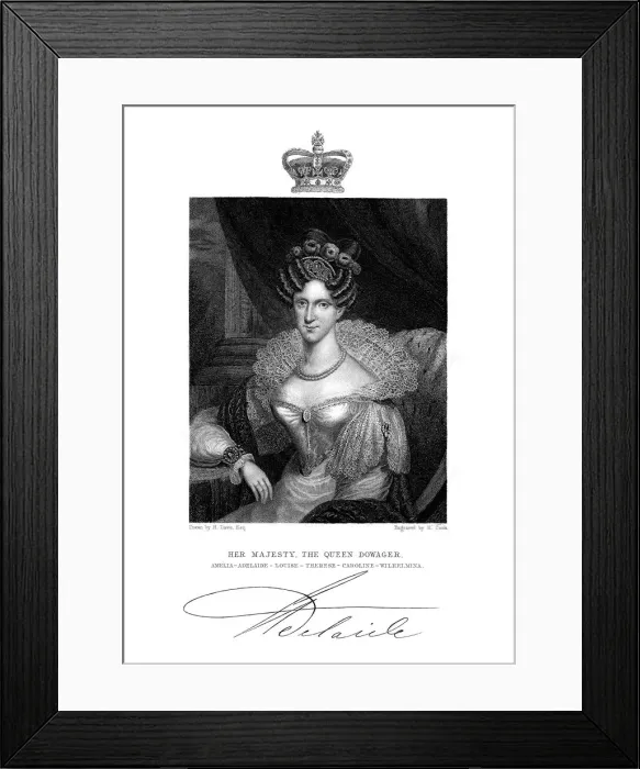 Framed Print : Adelaide of Saxe-Meiningen, Queen Consort of William IV of the United Kingdom, 19th century. Artist: H Cock Framed Print : Adelaide of Saxe-Meiningen, Queen Consort of William IV of the United Kingdom, 19th century. Artist: H Cock