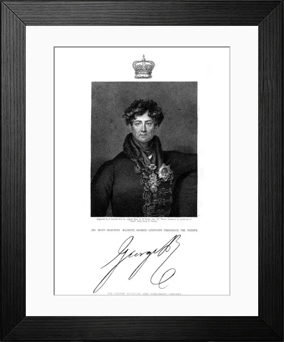 Framed Print : George IV, King of Great Britain and Ireland and of Hanover, 19th century. Artist: E Scriven Framed Print : George IV, King of Great Britain and Ireland and of Hanover, 19th century. Artist: E Scriven