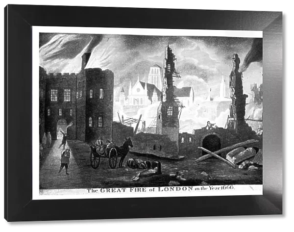 The Great Fire of London in the year 1666, (19th century)