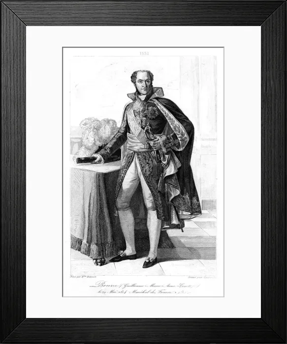 Framed Print : Guillaume Marie Anne Brune (1763-1815), Marshal of France, 1839. Artist: Contenau Framed Print : Guillaume Marie Anne Brune (1763-1815), Marshal of France, 1839. Artist: Contenau
