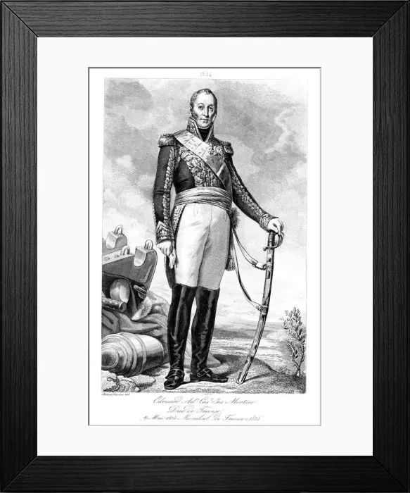 Framed Print : Edouard Adolphe Casimir Joseph Mortier (1768-1835), duc de Trevise and Marshal of France, 1839. Artist: Ruhiere Framed Print : Edouard Adolphe Casimir Joseph Mortier (1768-1835), duc de Trevise and Marshal of France, 1839. Artist: Ruhiere