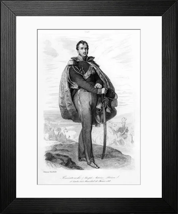 Framed Print : Joseph Antoni Poniatowski (1763-1813), Polish prince and Marshal of France, 1839. Artist: Contenau