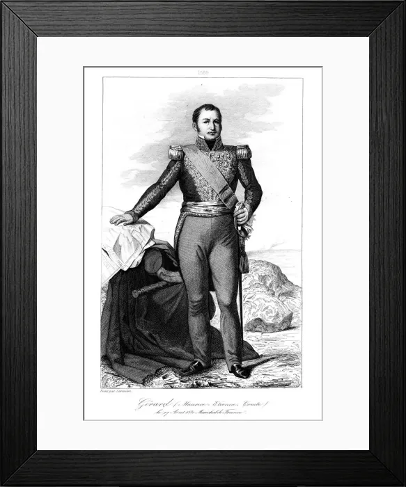 Framed Print : Etienne Maurice Gerard (1773-1852), French general and statesman, 1839. Artist: Julien Leopold Boilly Framed Print : Etienne Maurice Gerard (1773-1852), French general and statesman, 1839. Artist: Julien Leopold Boilly