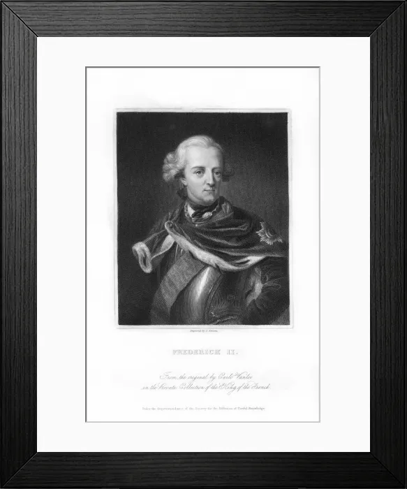 Framed Print : Frederick the Great, King of Prussia, (1836). Artist: E Scriven Framed Print : Frederick the Great, King of Prussia, (1836). Artist: E Scriven