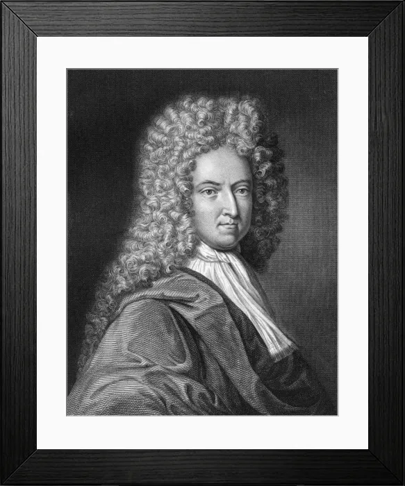 Framed Print : Daniel Defoe, English writer and journalist, (1836). Artist: J Thomson Framed Print : Daniel Defoe, English writer and journalist, (1836). Artist: J Thomson
