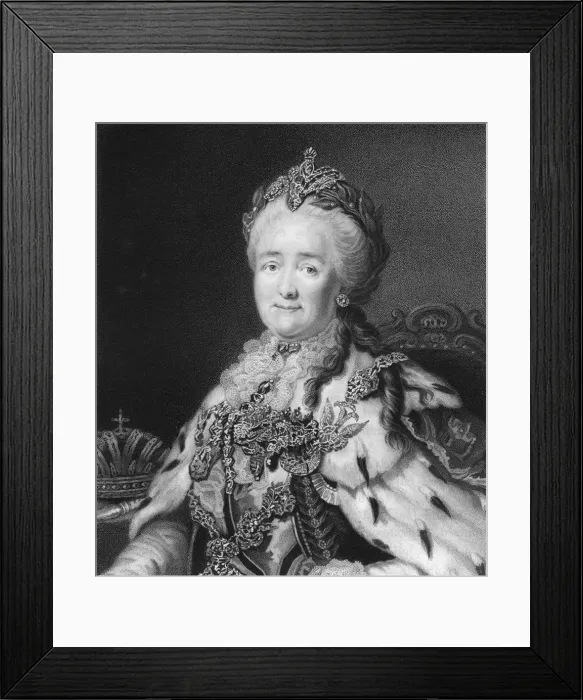 Framed Print : Empress Catherine the Great of Russia, 1836. Artist: R Woodman Framed Print : Empress Catherine the Great of Russia, 1836. Artist: R Woodman