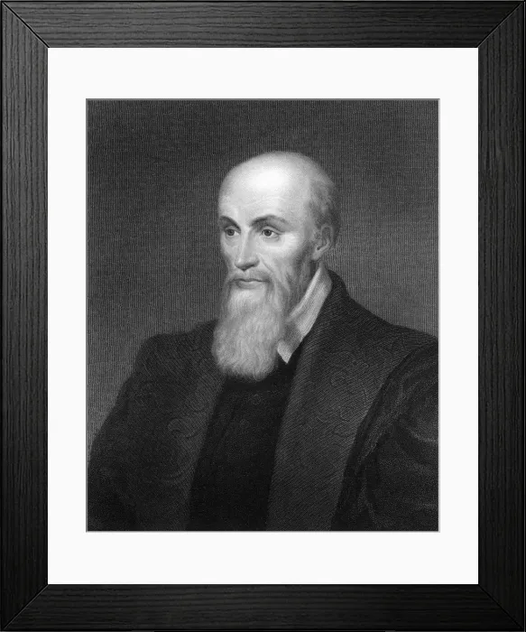 Framed Print : Michel de l Hospital, 16th century French statesman, (1836). Artist: R Woodman Framed Print : Michel de l Hospital, 16th century French statesman, (1836). Artist: R Woodman