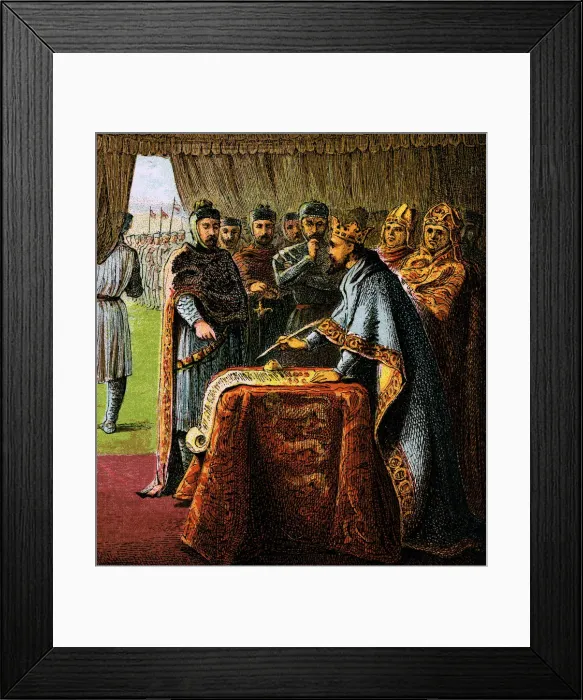 Framed Print : King John And The Magna Carta, 1215, (c1850) Framed Print : King John And The Magna Carta, 1215, (c1850)