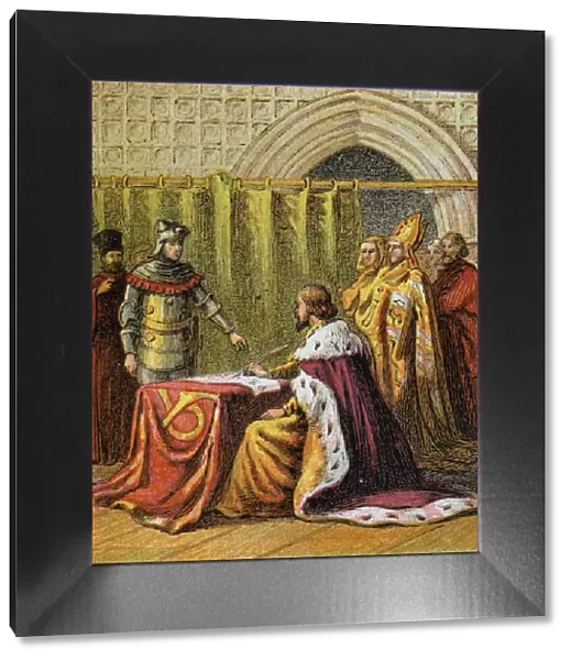 Richard II Abdicates, 1399, (c1850)