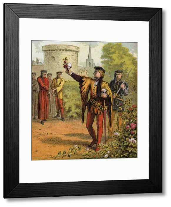 Framed Print : The Red And White Roses, 15th century, (c1850) Framed Print : The Red And White Roses, 15th century, (c1850)