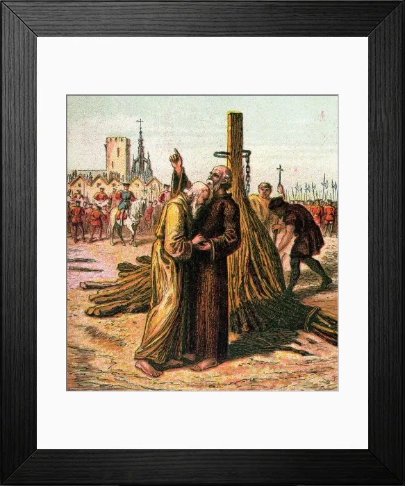 Framed Print : Death of Ridley and Latimer, 1555, (c1850) Framed Print : Death of Ridley and Latimer, 1555, (c1850)