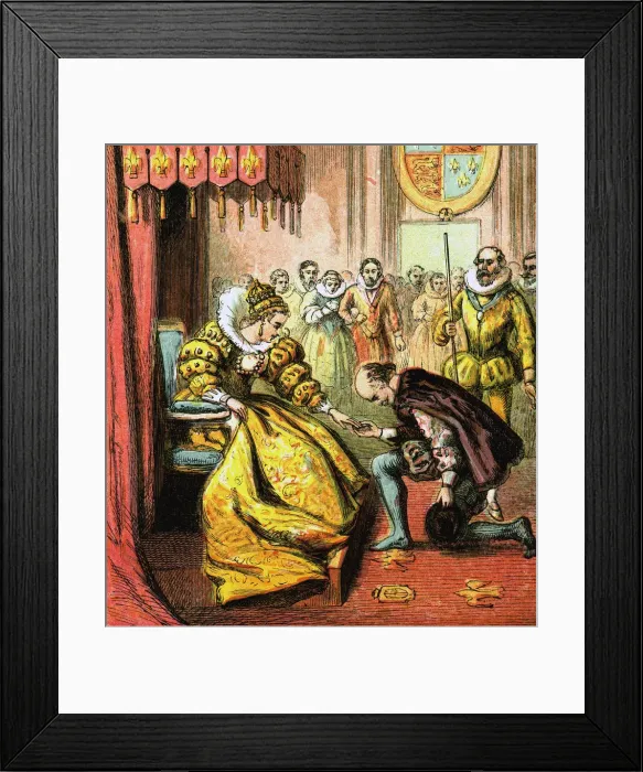 Framed Print : Queen Elizabeth And Shakespeare, 16th century, (c1850) Framed Print : Queen Elizabeth And Shakespeare, 16th century, (c1850)