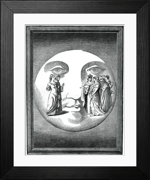 Framed Print : Dante and Beatrice transported to the moon, 16th century (1870)