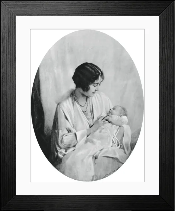 Framed Print : Queen Elizabeth with Princess Elizabeth in 1926, (1937). Artist: John Saint-Helier Lander Framed Print : Queen Elizabeth with Princess Elizabeth in 1926, (1937). Artist: John Saint-Helier Lander