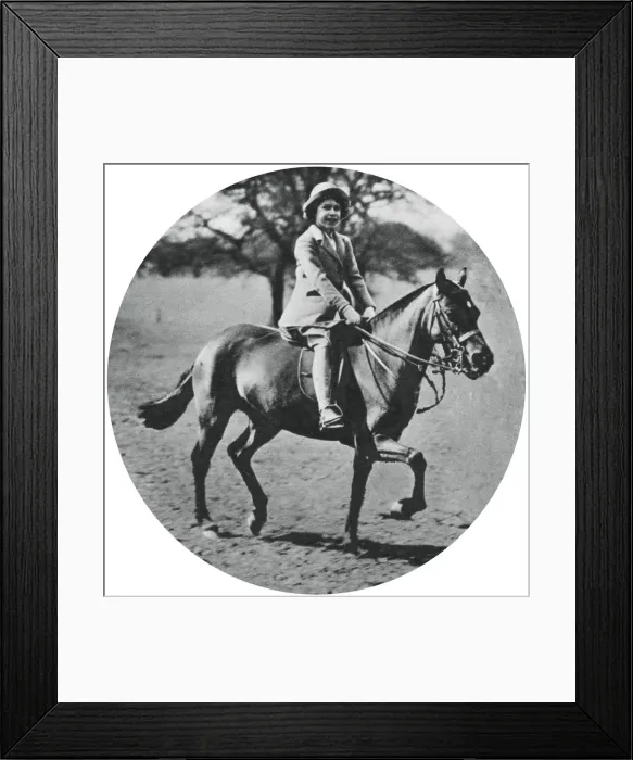 Framed Print : Princess Elizabeth on horseback, Windsor Great Park, 1935, (1937) Framed Print : Princess Elizabeth on horseback, Windsor Great Park, 1935, (1937)