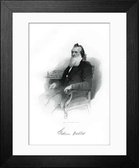 Framed Print : Gideon Welles, US Secretary of the Navy from 1861 to 1869, 1862-1867