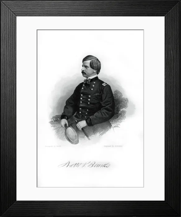 Framed Print : General Nathaniel Prentice Banks, American politician and soldier, 1862-1867. Artist: J Rogers Framed Print : General Nathaniel Prentice Banks, American politician and soldier, 1862-1867. Artist: J Rogers