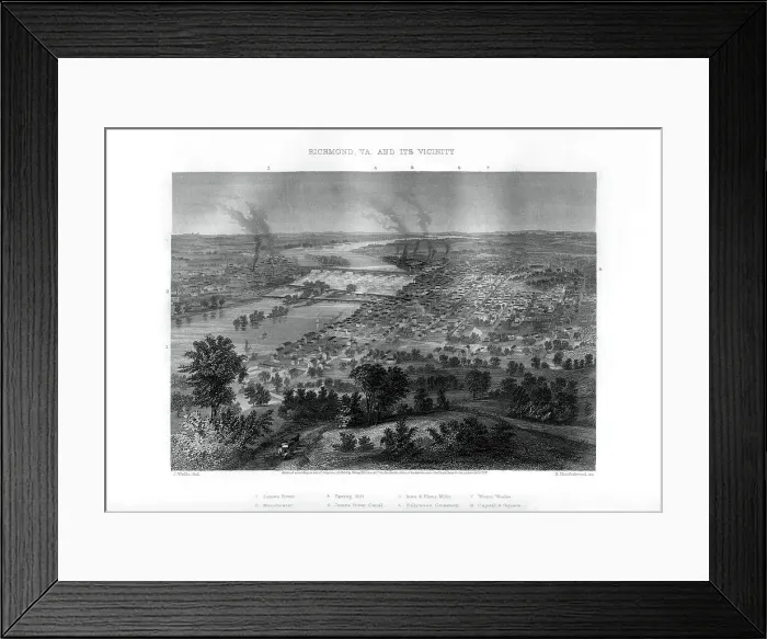 Framed Print : Richmond, Virginia, 1862-1867. Artist: R Hinshelwood Framed Print : Richmond, Virginia, 1862-1867. Artist: R Hinshelwood
