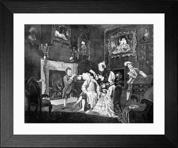 Framed Print : A Gentlemans Dressing Room, 1771. Artist: J Golder Framed Print : A Gentlemans Dressing Room, 1771. Artist: J Golder