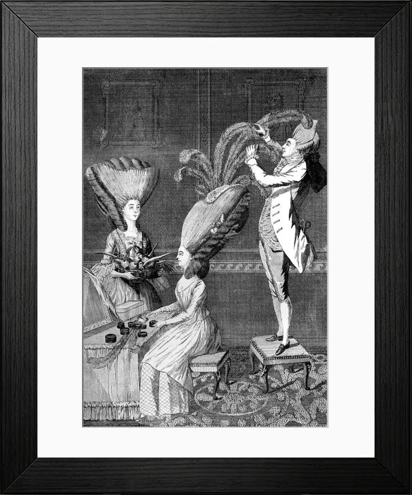 Framed Print : The Preposterous Head Dress or The Feathered Lady, 1776 Framed Print : The Preposterous Head Dress or The Feathered Lady, 1776