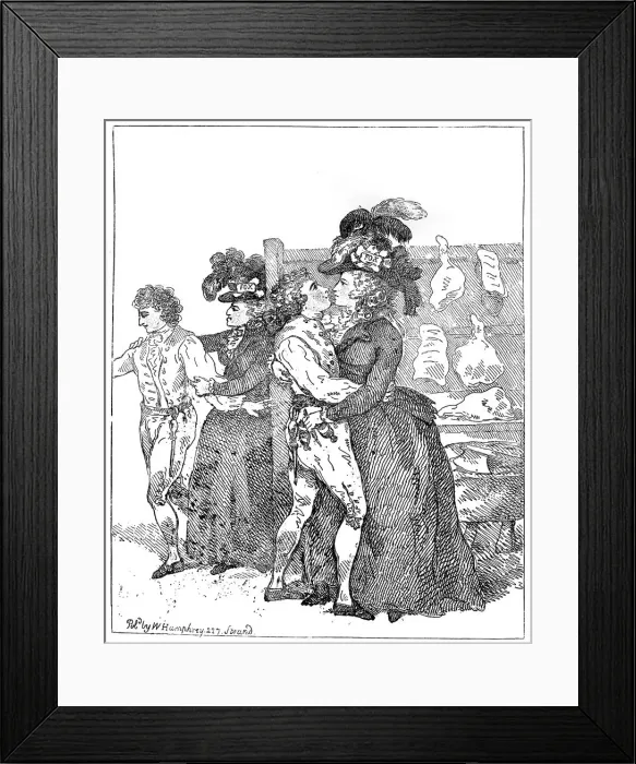 Framed Print : The Two Patriotic Duchesses on their canvass requesting the favour of an early poll, 1784. Artist: Thomas Rowlandson Framed Print : The Two Patriotic Duchesses on their canvass requesting the favour of an early poll, 1784. Artist: Thomas Rowlandson