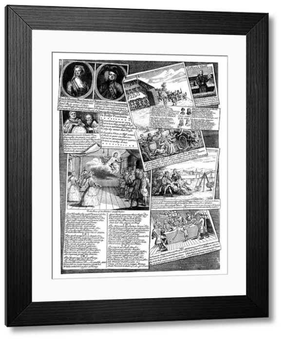 Framed Print : The Stage Medley, 18th century Framed Print : The Stage Medley, 18th century