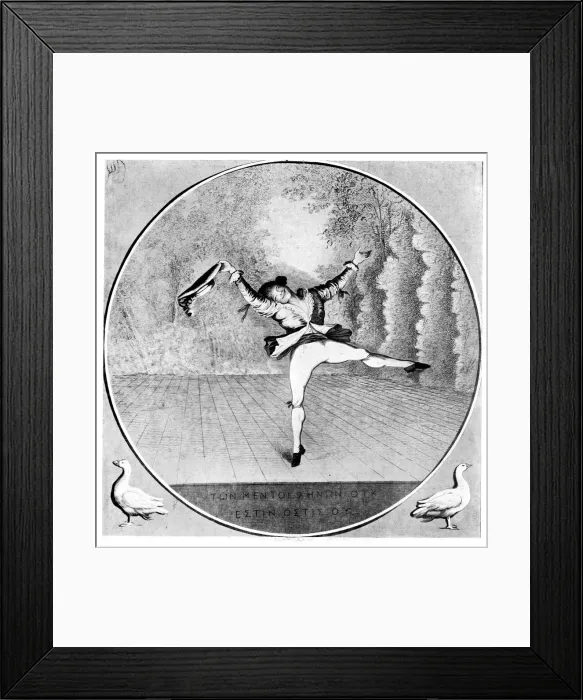 Framed Print : Satire on Vestris, 1781. Artist: Paul Sandby Framed Print : Satire on Vestris, 1781. Artist: Paul Sandby
