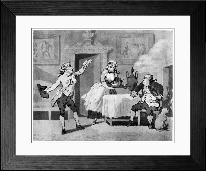 Framed Print : Actor reciting to a manager, late 18th century. Artist: Thomas Rowlandson Framed Print : Actor reciting to a manager, late 18th century. Artist: Thomas Rowlandson