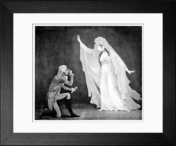 Framed Print : The Castle Spectre and her ernest admirer, 1793 Framed Print : The Castle Spectre and her ernest admirer, 1793