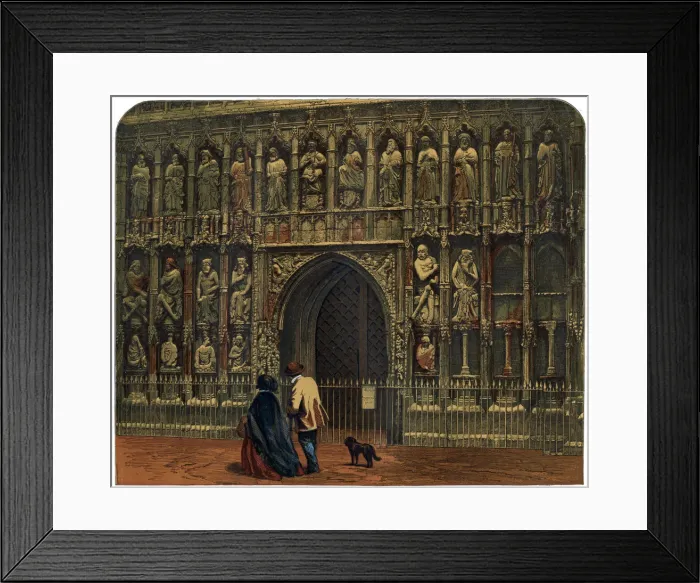 Framed Print : The west front, Exeter Cathedral, 19th century Framed Print : The west front, Exeter Cathedral, 19th century