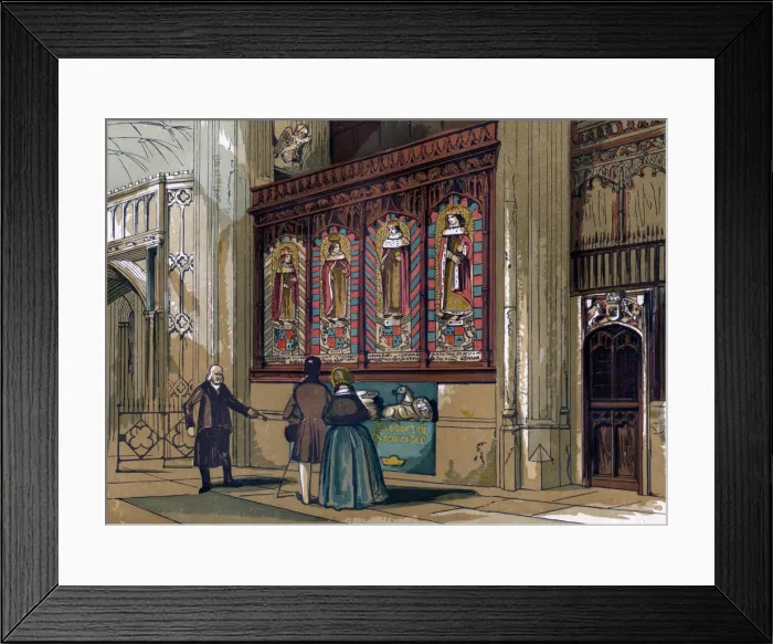 Framed Print : Painted screen, St Georges Chapel, 19th century Framed Print : Painted screen, St Georges Chapel, 19th century