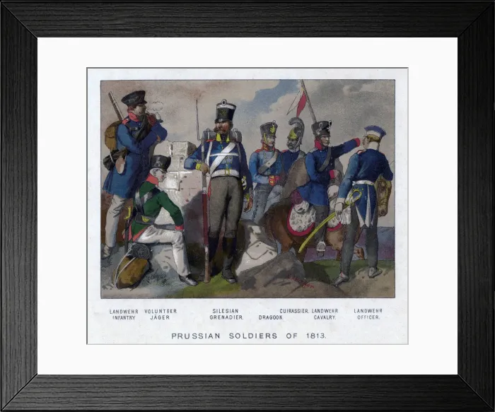 Framed Print : Prussian soldiers of 1813. Artist: E Burger Framed Print : Prussian soldiers of 1813. Artist: E Burger