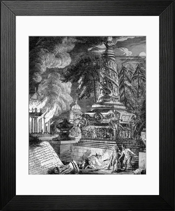 Framed Print : The burning of the Temple at Ephesus, 1753. Artist: Paul Sandby Framed Print : The burning of the Temple at Ephesus, 1753. Artist: Paul Sandby