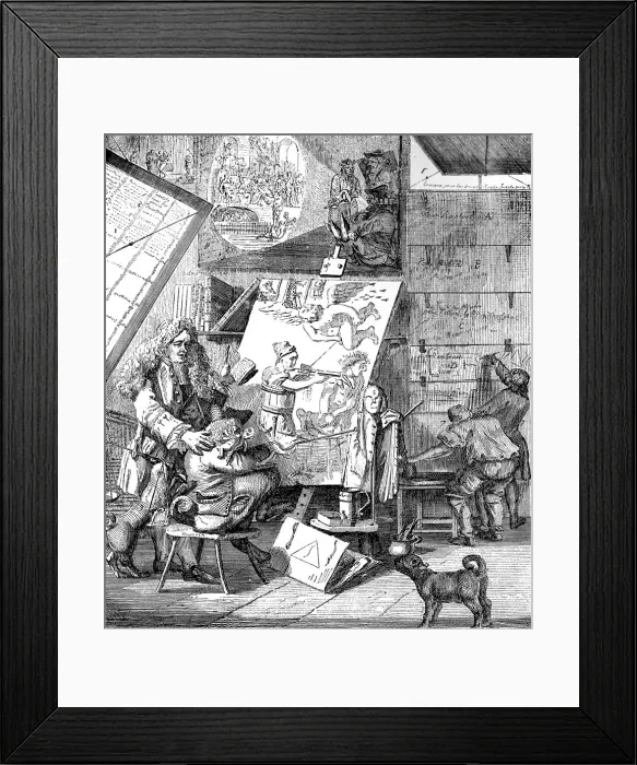 Framed Print : Burlesque sur le burlesque, 1753. Artist: Paul Sandby