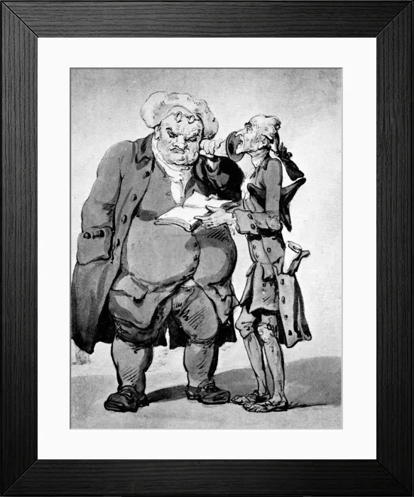 Framed Print : Starving poet and publisher, late 18th century. Artist: Thomas Rowlandson Framed Print : Starving poet and publisher, late 18th century. Artist: Thomas Rowlandson