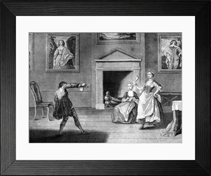 Framed Print : Battledore and Shuttlecock, 1743. Artist: Nathaniel Parr Framed Print : Battledore and Shuttlecock, 1743. Artist: Nathaniel Parr