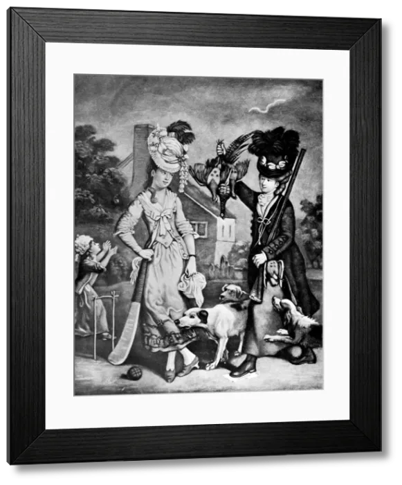 Framed Print : Miss Wicket and Miss Trigger, 1770 Framed Print : Miss Wicket and Miss Trigger, 1770