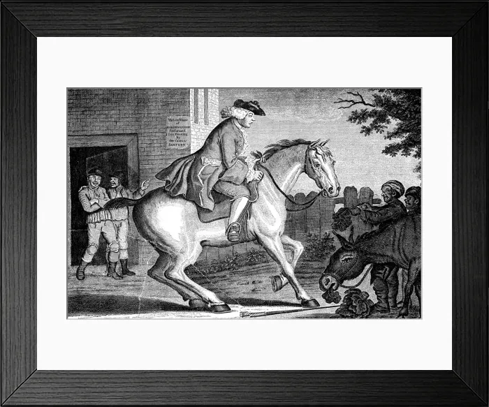 Framed Print : The Taylor riding to Brentford, 1768. Artist: TS Stayner Framed Print : The Taylor riding to Brentford, 1768. Artist: TS Stayner