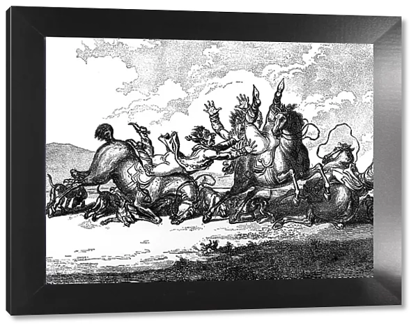 Hounds throwing off, 1800. Artist: Henry William Bunbury