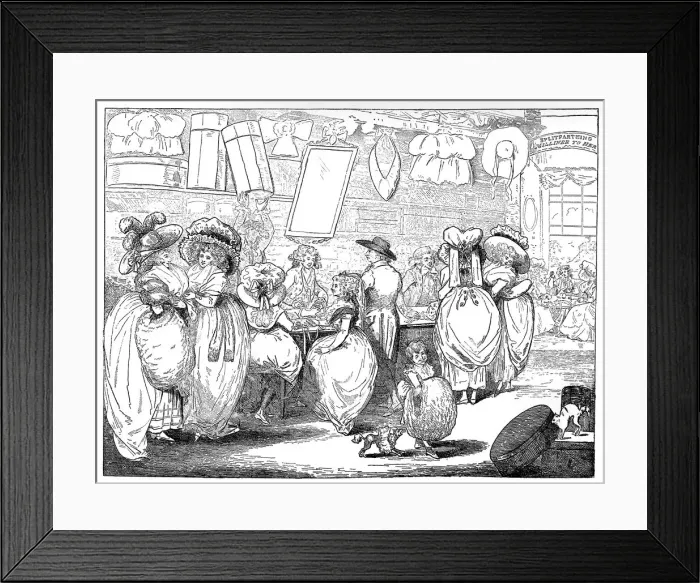 Framed Print : A Milliners Shop, 1787 Framed Print : A Milliners Shop, 1787