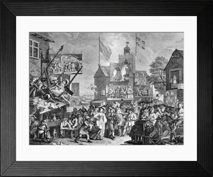 Framed Print : Southwark Fair, 1733. Artist: William Hogarth Framed Print : Southwark Fair, 1733. Artist: William Hogarth