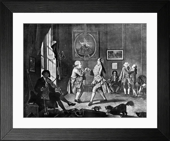 Framed Print : Grown Gentlemen Taught to Dance, 1768. Artist: B Clowes Framed Print : Grown Gentlemen Taught to Dance, 1768. Artist: B Clowes