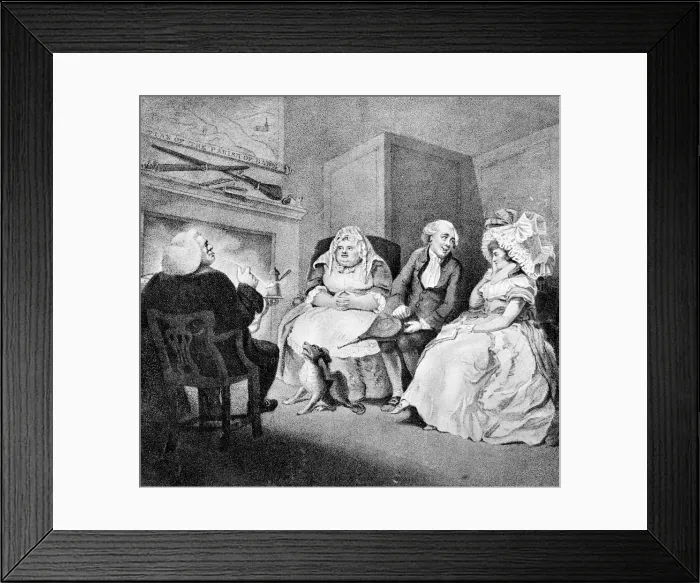Framed Print : The Country Vicars Fire Side, 1781. Artist: E Williams Framed Print : The Country Vicars Fire Side, 1781. Artist: E Williams