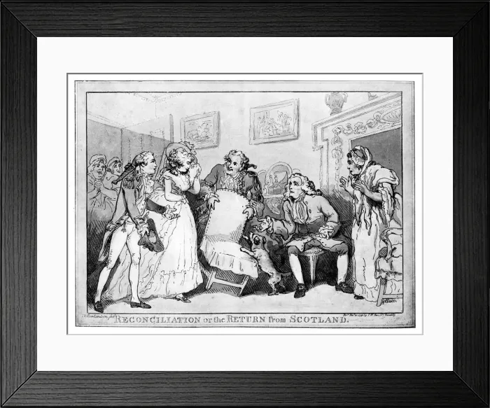 Framed Print : Reconciliation or the Return from Scotland, late 18th century Framed Print : Reconciliation or the Return from Scotland, late 18th century