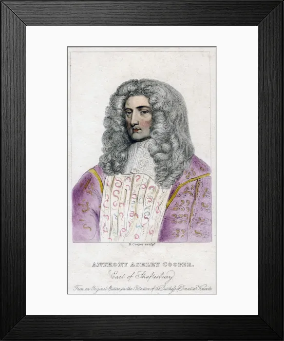 Framed Print : Anthony Ashley-Cooper, Earl of Shaftesbury. Artist: R Cooper Framed Print : Anthony Ashley-Cooper, Earl of Shaftesbury. Artist: R Cooper